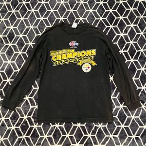 Vintage Pittsburgh Steelers Super Bowl XL Long Sleeve Tee Size Large Alstyle